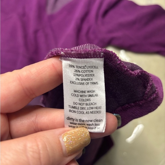 Horny Toad & co Long Sleeve Jersey Dress Purple Tencel Cotton V-Neck Size Small - Picture 7 of 8